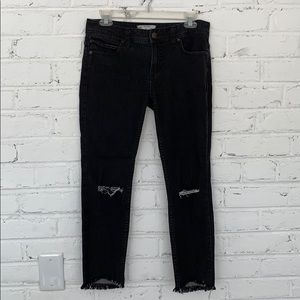 Free people black distressed denim